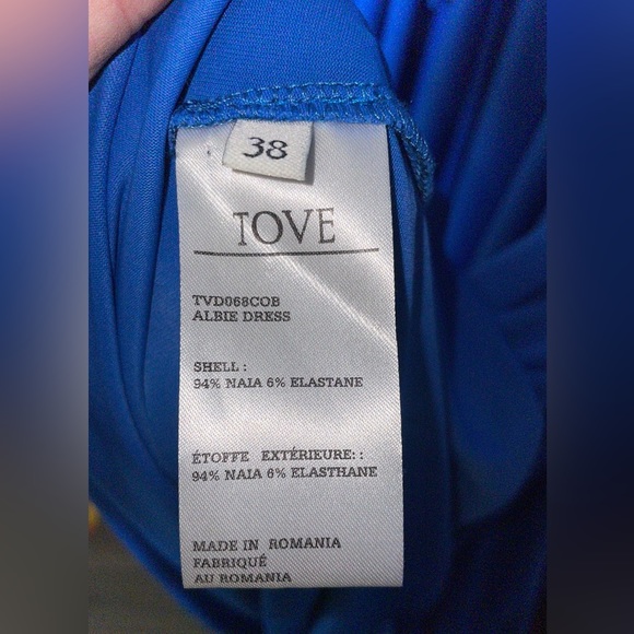 TOVE Albie Sleeveless Midi Dress size 38/ US 6 NWT Blue Jersey Stretch - Picture 9 of 9